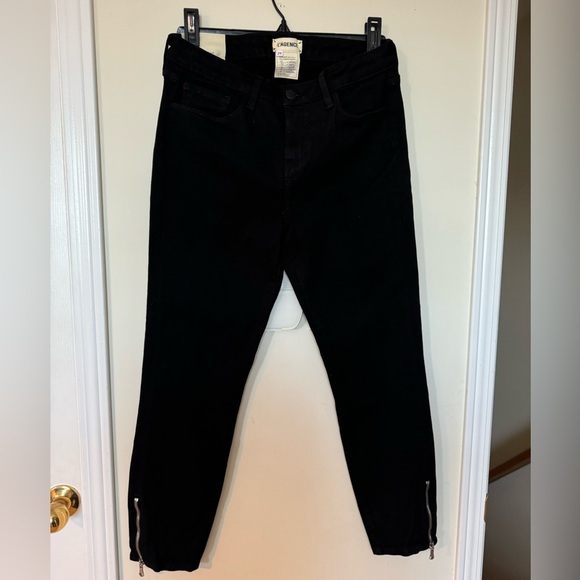 L’AGENCE Emmanuelle Mid Rise Cropped Ankle Zip jeans - Picture 2 of 6